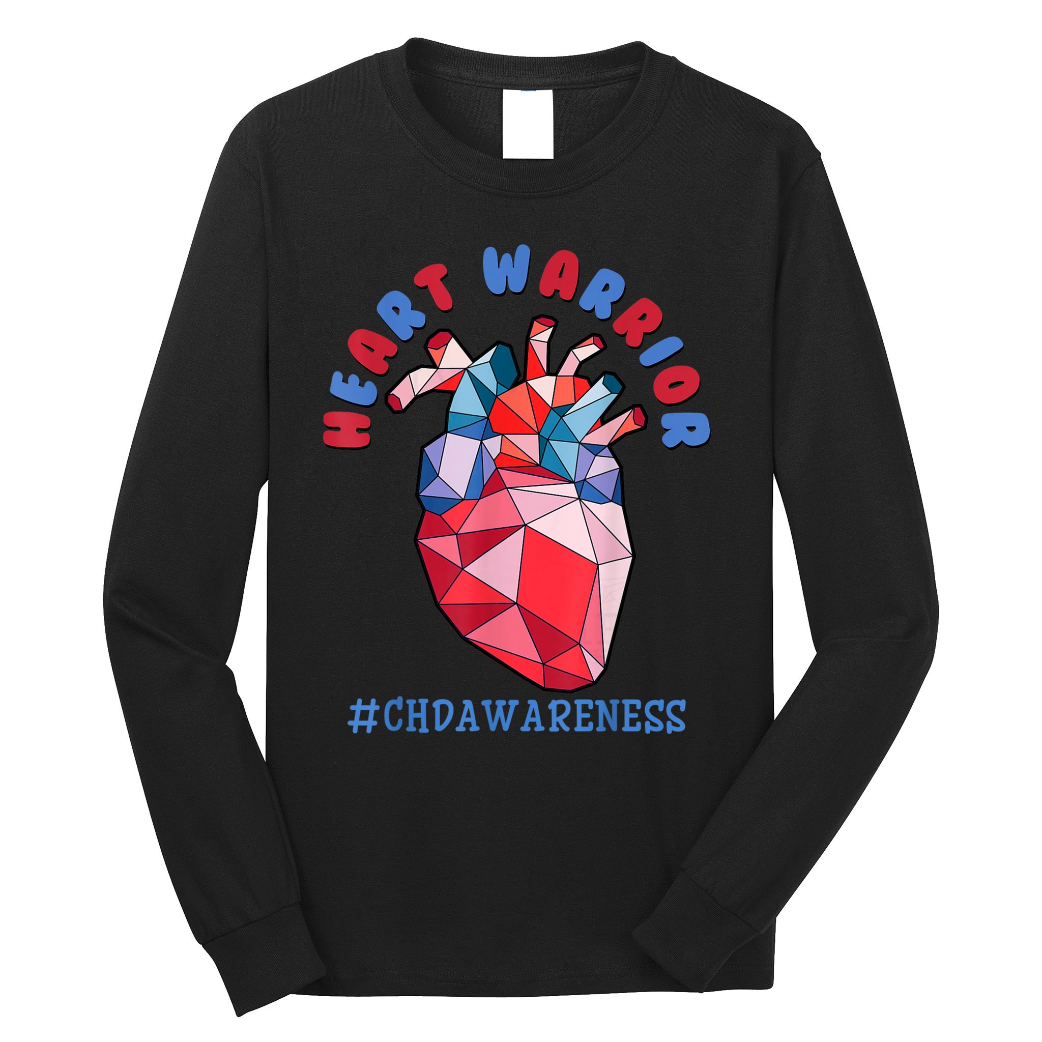 Heart Warrior CHD Congenital Heart Defect Awareness Long Sleeve Shirt