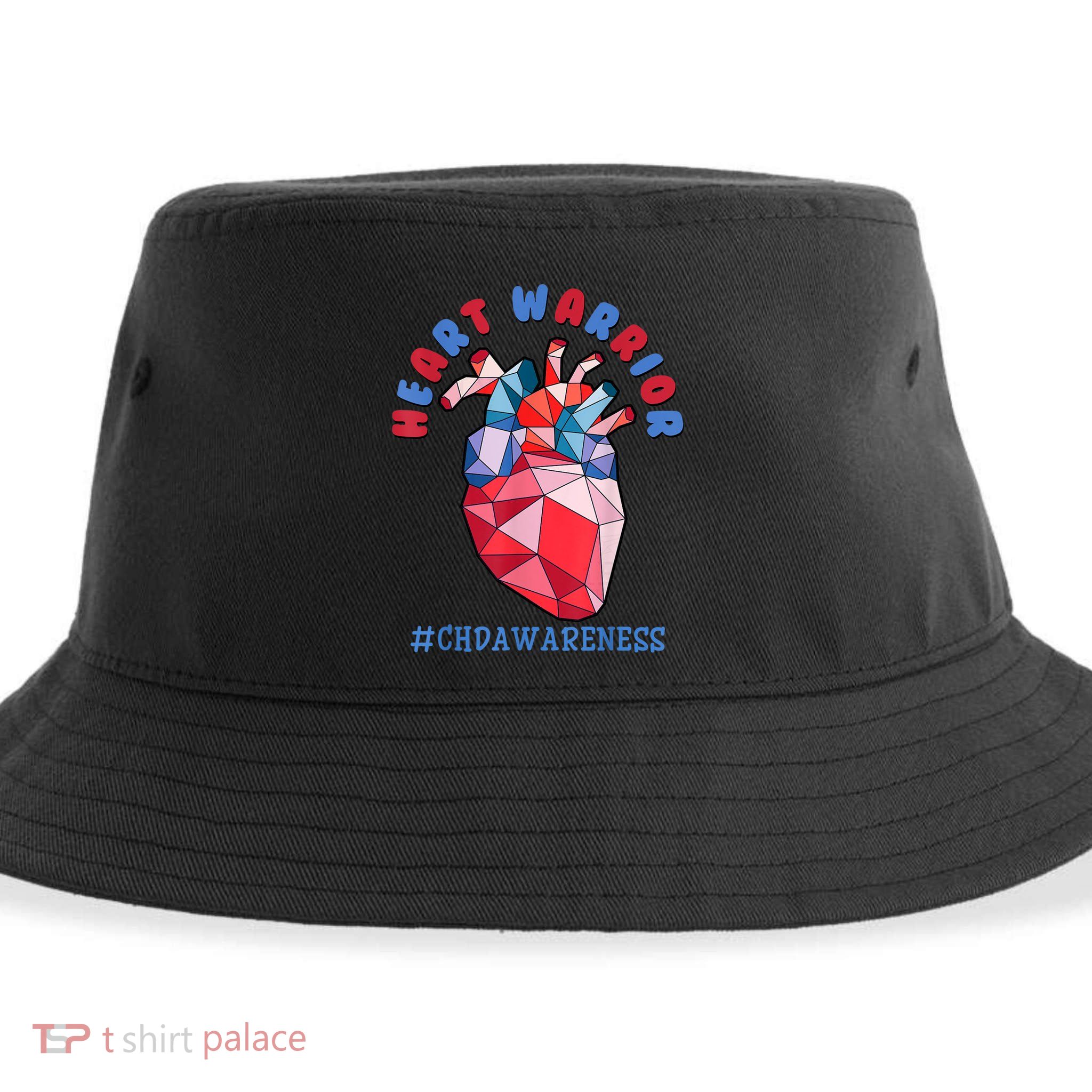 Heart Warrior CHD Congenital Heart Defect Awareness Sustainable Bucket Hat