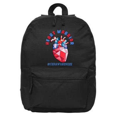 Heart Warrior CHD Congenital Heart Defect Awareness 16 in Basic Backpack