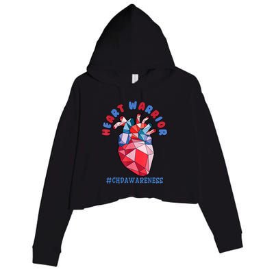 Heart Warrior CHD Congenital Heart Defect Awareness Crop Fleece Hoodie