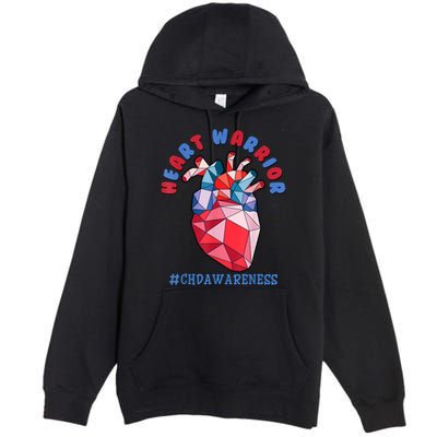 Heart Warrior CHD Congenital Heart Defect Awareness Premium Pullover Hoodie