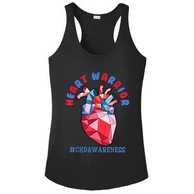 Heart Warrior CHD Congenital Heart Defect Awareness Ladies PosiCharge Competitor Racerback Tank