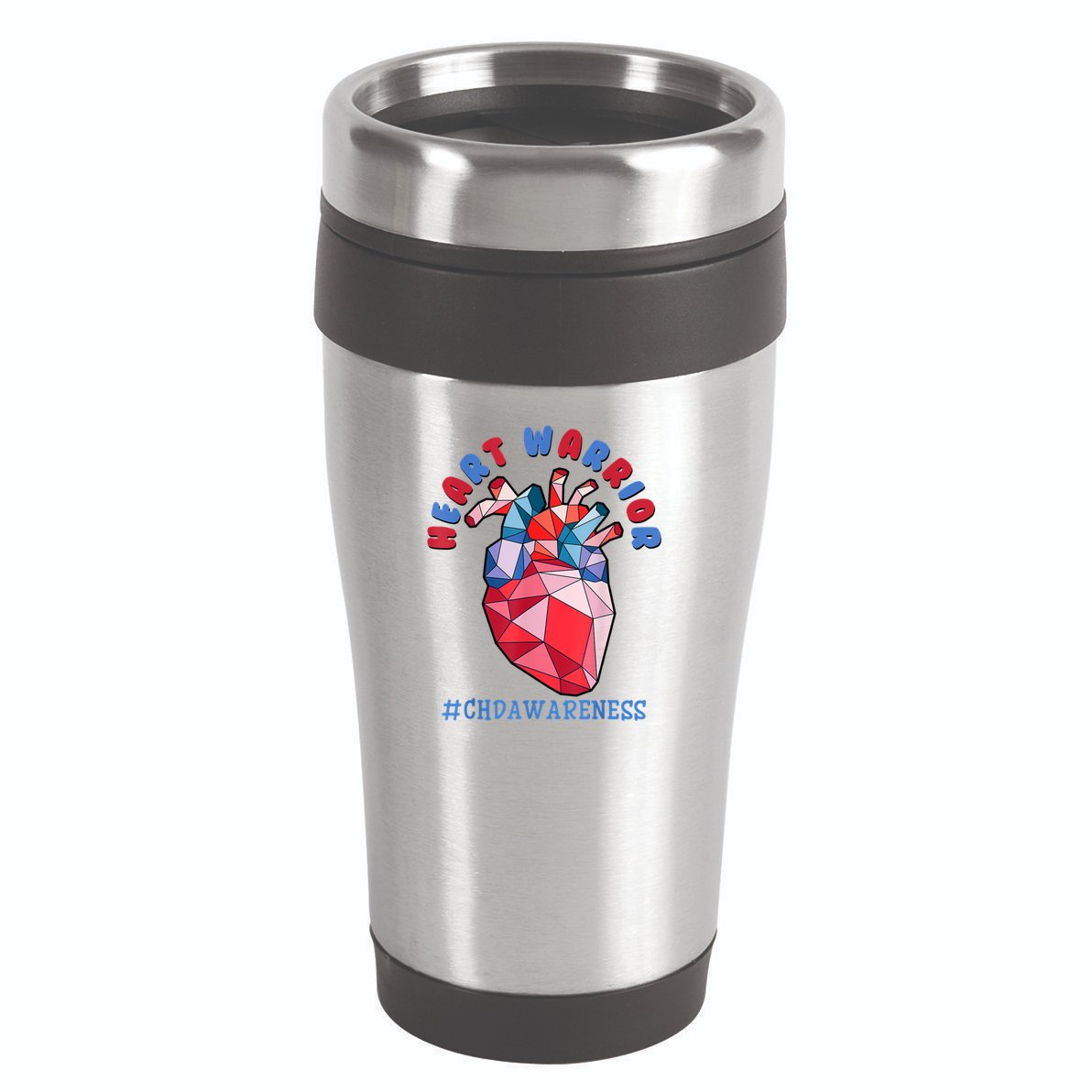 Heart Warrior CHD Congenital Heart Defect Awareness 16oz Travel Tumbler