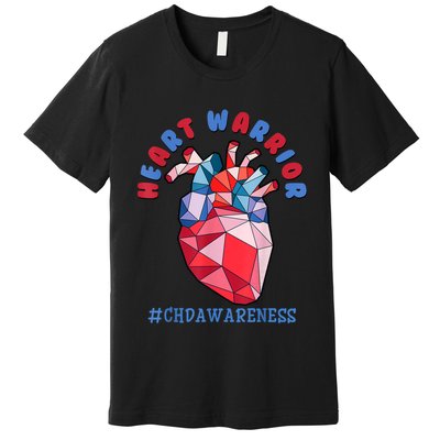 Heart Warrior CHD Congenital Heart Defect Awareness Premium T-Shirt