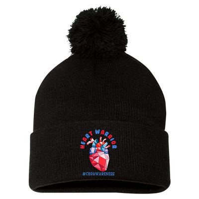 Heart Warrior CHD Congenital Heart Defect Awareness Pom Pom 12in Knit Beanie