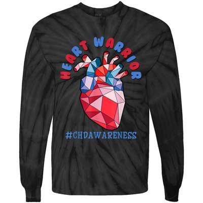 Heart Warrior CHD Congenital Heart Defect Awareness Tie-Dye Long Sleeve Shirt