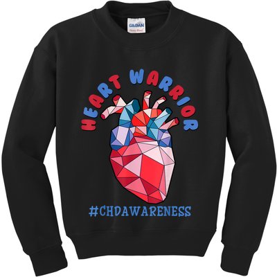 Heart Warrior CHD Congenital Heart Defect Awareness Kids Sweatshirt