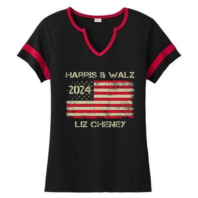 Harris Walz Cheney 2024 Thank You Liz Democracy Ladies Halftime Notch Neck Tee