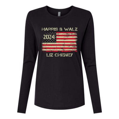 Harris Walz Cheney 2024 Thank You Liz Democracy Womens Cotton Relaxed Long Sleeve T-Shirt