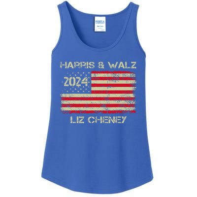 Harris Walz Cheney 2024 Thank You Liz Democracy Ladies Essential Tank