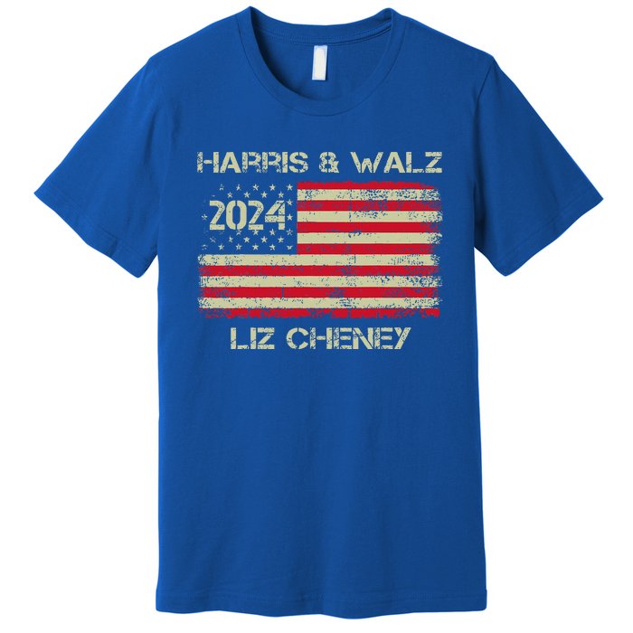 Harris Walz Cheney 2024 Thank You Liz Democracy Premium T-Shirt