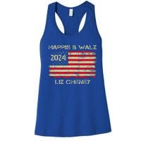 Harris Walz Cheney 2024 Thank You Liz Democracy Women's Racerback Tank