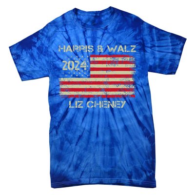 Harris Walz Cheney 2024 Thank You Liz Democracy Tie-Dye T-Shirt