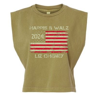 Harris Walz Cheney 2024 Thank You Liz Democracy Garment-Dyed Women's Muscle Tee