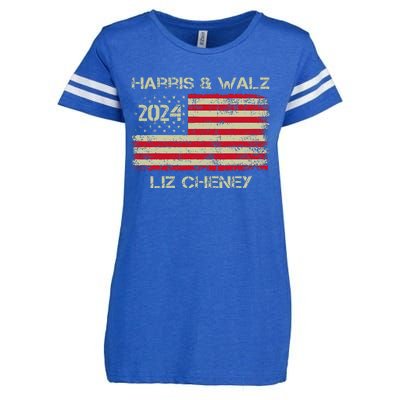 Harris Walz Cheney 2024 Thank You Liz Democracy Enza Ladies Jersey Football T-Shirt