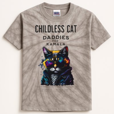 Harris Waltz Childless Cat Daddies Kids Tie-Dye T-Shirt