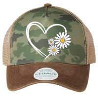 Heart With Daisy Flowers Daisies With Heart Outline Legacy Tie Dye Trucker Hat