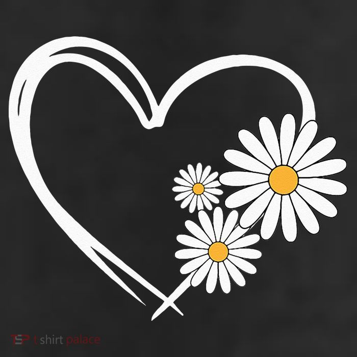 Heart With Daisy Flowers Daisies With Heart Outline Cool Comfort Performance Bucket Hat