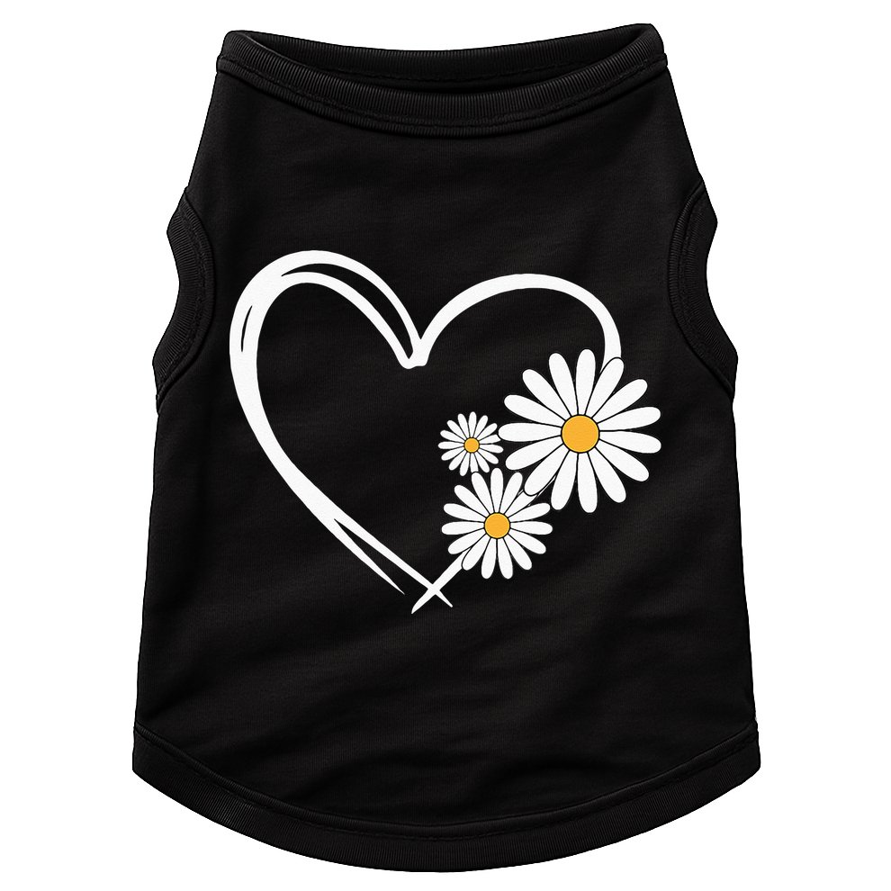 Heart With Daisy Flowers Daisies With Heart Outline Doggie Tank