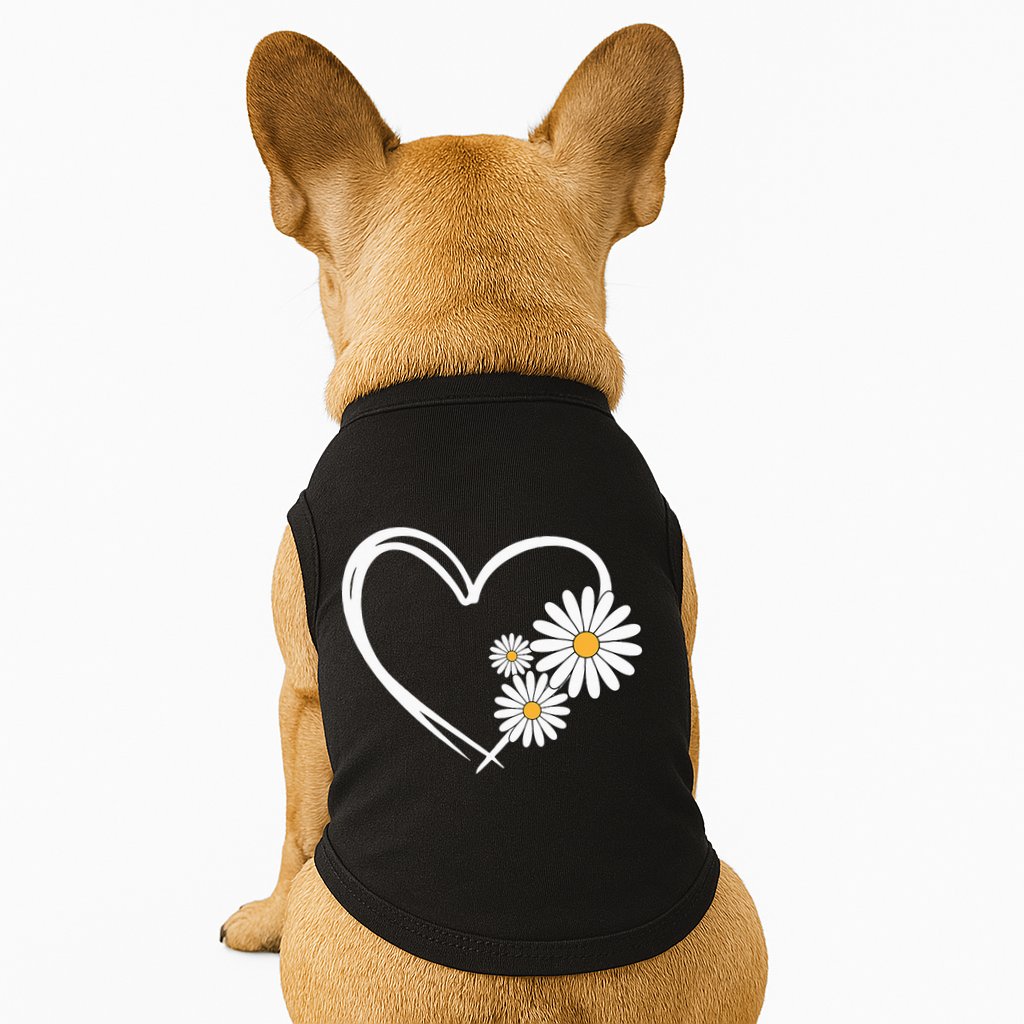 Heart With Daisy Flowers Daisies With Heart Outline Doggie Tank