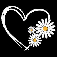 Heart With Daisy Flowers Daisies With Heart Outline Flexfit Unipanel Trucker Cap