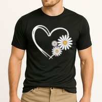 Heart With Daisy Flowers Daisies With Heart Outline Performance Shirt