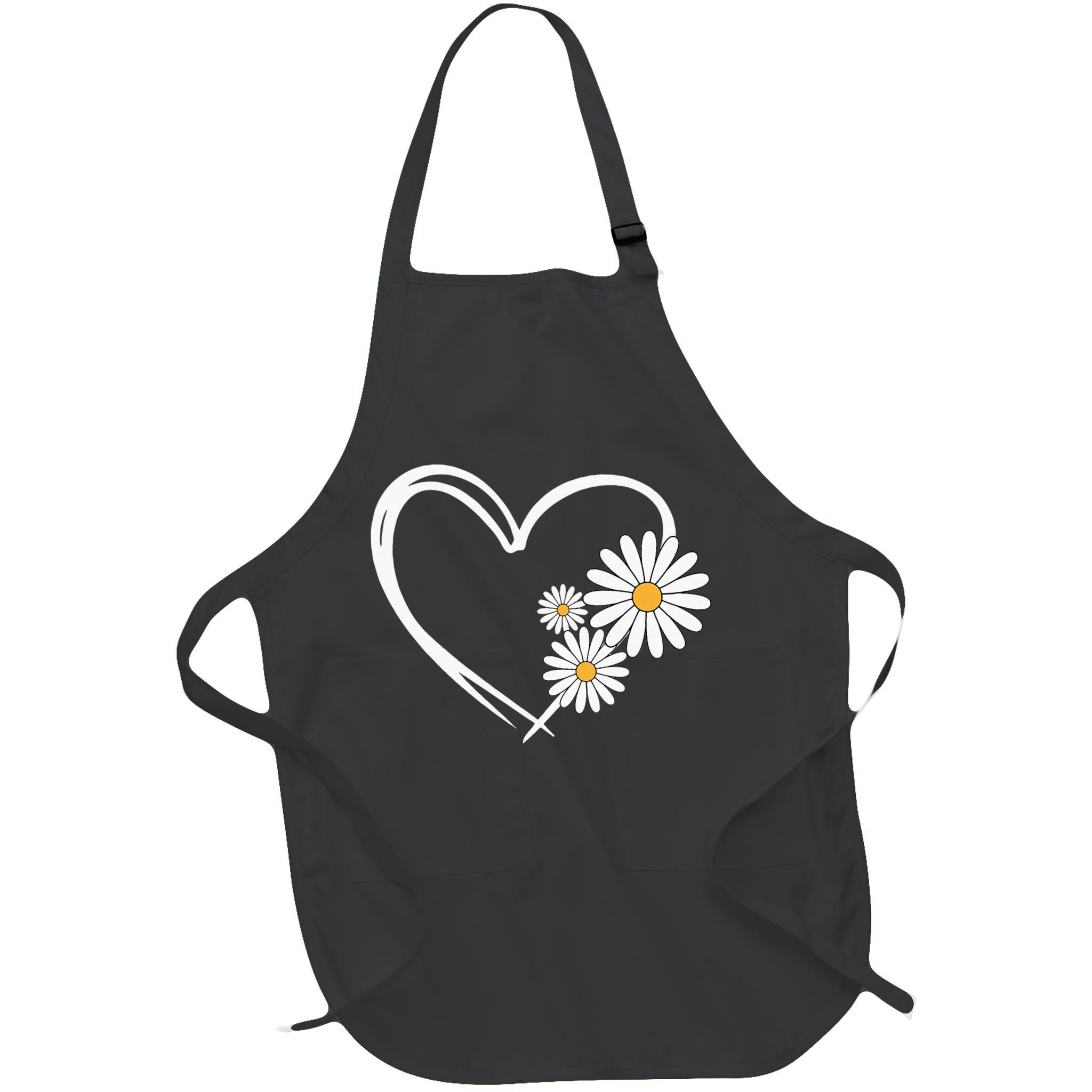 Heart With Daisy Flowers Daisies With Heart Outline Apron