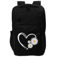 Heart With Daisy Flowers Daisies With Heart Outline Impact Tech Backpack