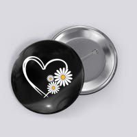 Heart With Daisy Flowers Daisies With Heart Outline Button