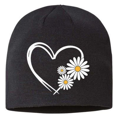 Heart With Daisy Flowers Daisies With Heart Outline Sustainable Beanie