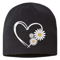 Heart With Daisy Flowers Daisies With Heart Outline Sustainable Beanie