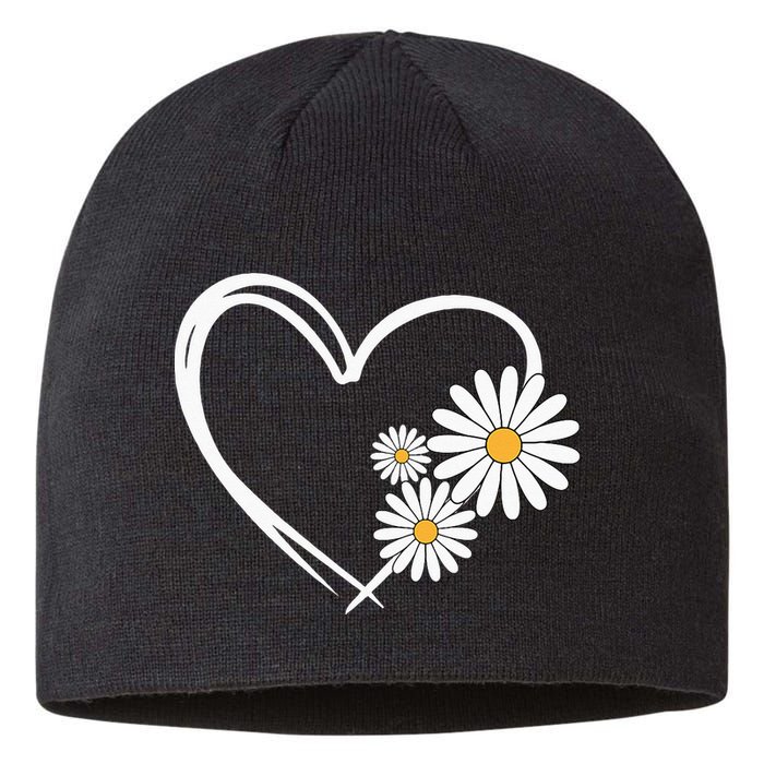 Heart With Daisy Flowers Daisies With Heart Outline Sustainable Beanie