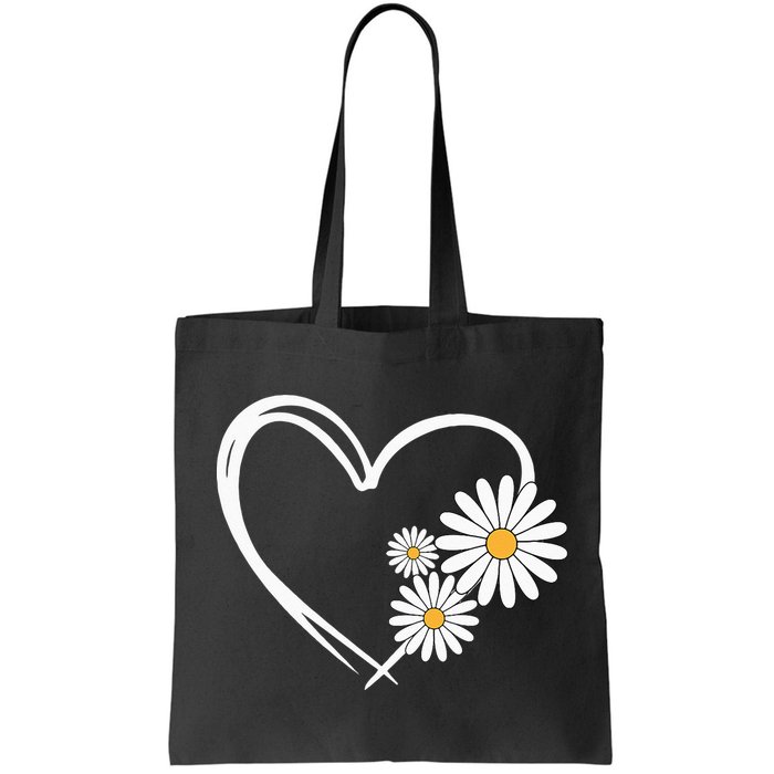 Heart With Daisy Flowers Daisies With Heart Outline Bag