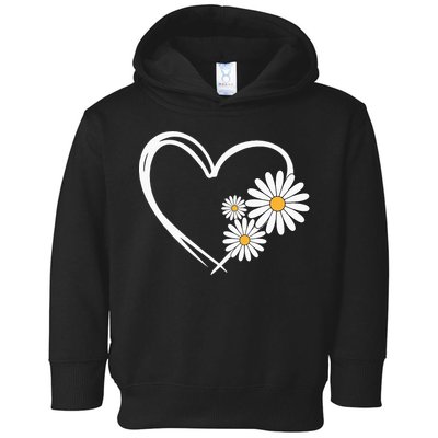 Heart With Daisy Flowers Daisies With Heart Outline Toddler Hoodie