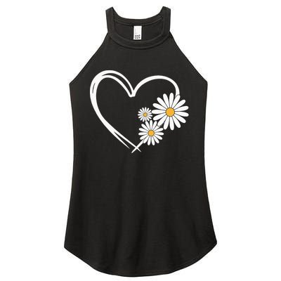 Heart With Daisy Flowers Daisies With Heart Outline Women's Perfect Tri Rocker Tank