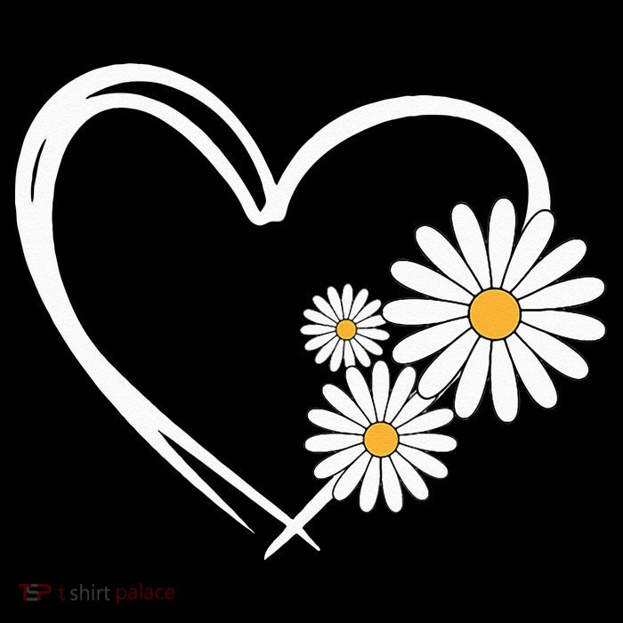 Heart With Daisy Flowers Daisies With Heart Outline Zip Tote Bag