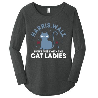 Harris Waltz DonT Mess With The Cat Ladies Kamala Tim Walz Women's Perfect Tri Tunic Long Sleeve Shirt