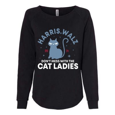 Harris Waltz DonT Mess With The Cat Ladies Kamala Tim Walz Womens California Wash Sweatshirt