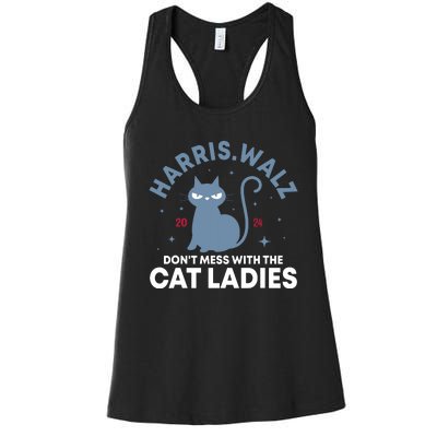 Harris Waltz DonT Mess With The Cat Ladies Kamala Tim Walz Women's Racerback Tank