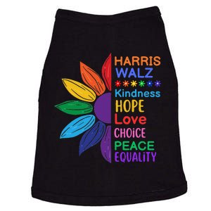 Harris Walz Diversity Rainbow Daisy Sunflower Vote Blue Doggie Tank