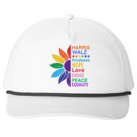 Harris Walz Diversity Rainbow Daisy Sunflower Vote Blue Snapback Five-Panel Rope Hat