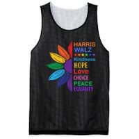 Harris Walz Diversity Rainbow Daisy Sunflower Vote Blue Mesh Reversible Basketball Jersey Tank