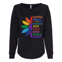 Harris Walz Diversity Rainbow Daisy Sunflower Vote Blue Womens California Wash Sweatshirt