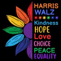 Harris Walz Diversity Rainbow Daisy Sunflower Vote Blue Premium T-Shirt