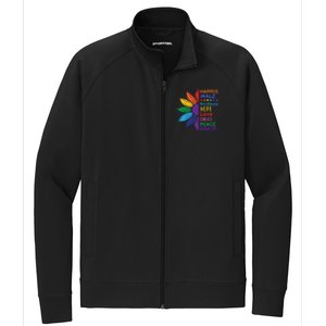 Harris Walz Diversity Rainbow Daisy Sunflower Vote Blue Stretch Full-Zip Cadet Jacket