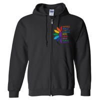 Harris Walz Diversity Rainbow Daisy Sunflower Vote Blue Full Zip Hoodie