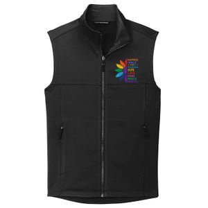 Harris Walz Diversity Rainbow Daisy Sunflower Vote Blue Collective Smooth Fleece Vest