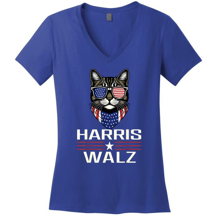 Harris Waltz Democratic Vp President Kamala Harris Walz 2024 Gift Women's V-Neck T-Shirt