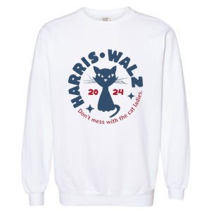 Harris Waltz DonT Mess With The Cat Ladies Kamala Tim Walz Garment-Dyed Sweatshirt