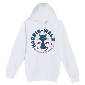 Harris Waltz DonT Mess With The Cat Ladies Kamala Tim Walz Premium Pullover Hoodie